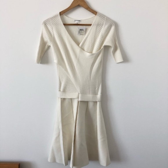 New Club Monaco Parvana White Wrap Knit Dress SZ S - Picture 4 of 7